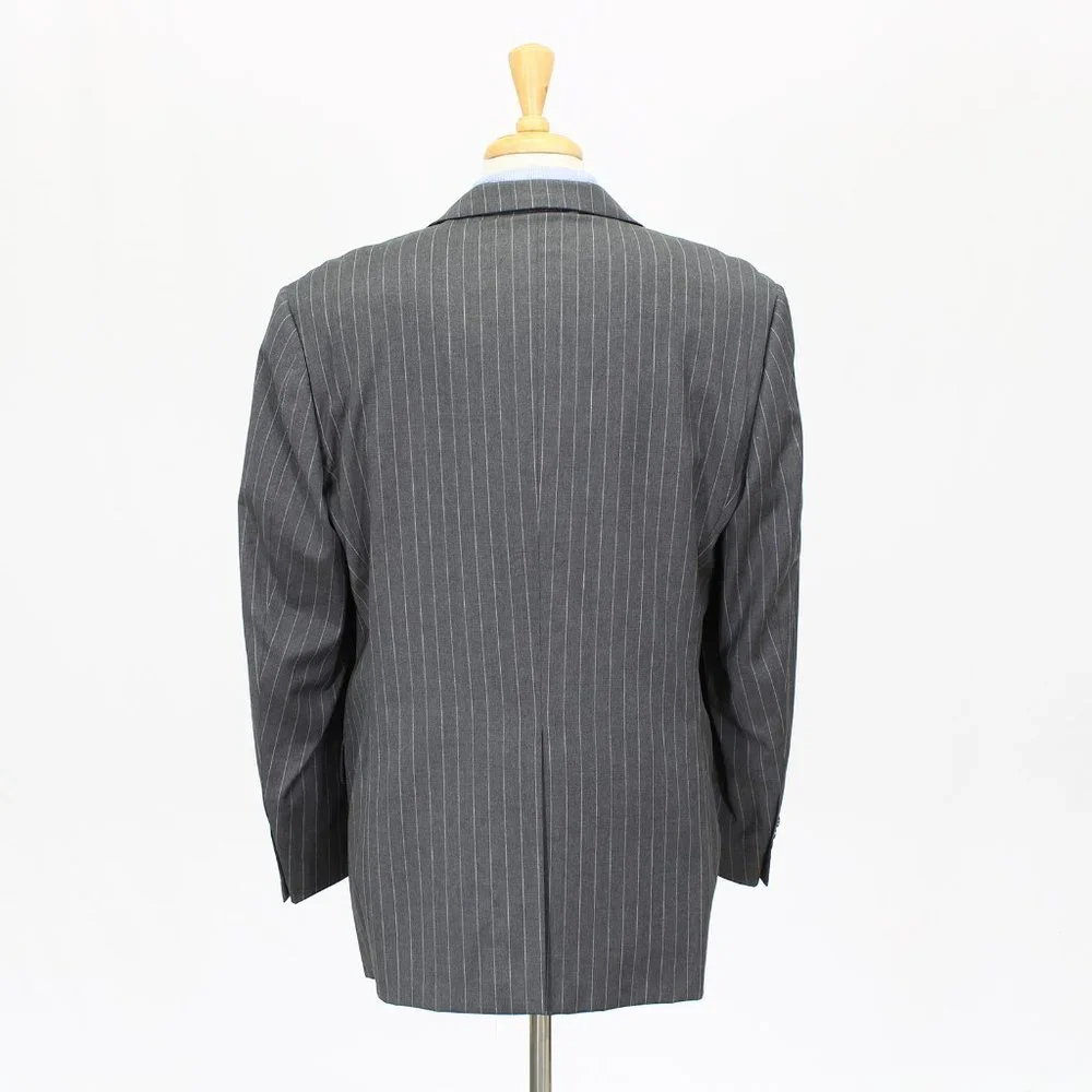 Hickey Freeman 42R Gray Striped 3-Button Sport Coat Blazer Jacket O652